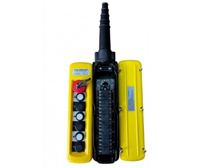 Пульт управления XAC-A6913Y для тали (6 кнопок, 2 скорости, ключ-марка, стоп, IP65, 380В)